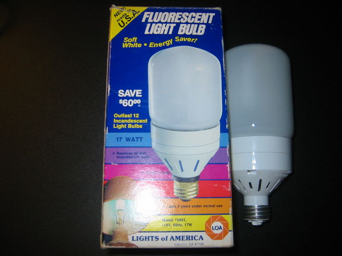 LOA 17 watt CFL
Got this at an estate sale.
Keywords: Lamps