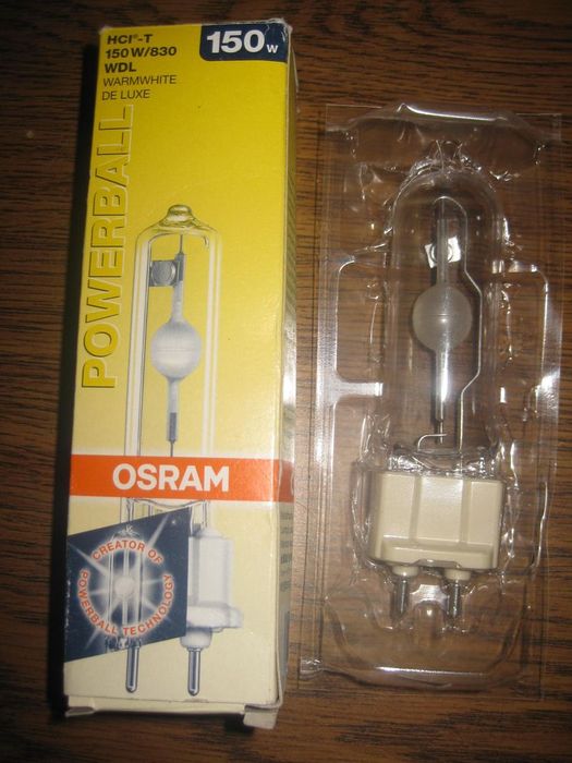 Osram Powerball 150 watt CMH
I got this nice lamp from Max! It is a nifty thing here. This lamp has to be covered with some UV protection in use as it emits UV. I have not powered this up as I don't REALLY have a proper ballast. The two closest ballasts I can think of is my 100 watt MH pulse start ballast OR the 175 watt ballast MV (say tuned about the 175 watt ballast MV)

The getter had broken off the frame from shipping...oh well
Keywords: Lamps