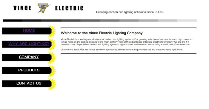 Vince Electric's website - Home page.
Here's how Vince Electric's website should look like. This is not a picture made in GIMP or anything, it's an actual HTML page! I write the website's code from scratch, since I have pretty good basic knowledge in HTML and PHP.
Keywords: Miscellaneous