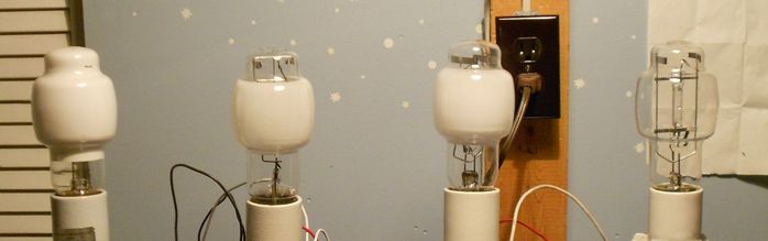Comparison btw lamp colors
The pics are not very clear as to the actual difference but you can somewhat see in the other pice the difference. 1st lamp starting from left Westinghouse 100w Styletone /N, Sylvania /C, Westinghouse /DX, Westinghouse clear. All lamps are NOS. 
Keywords: Lamps