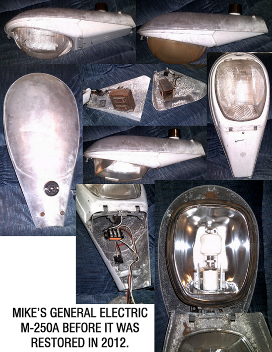 My General Electric M-250A Before Restoration
This was after it was cleaned out but before it was restored. 
Keywords: American_Streetlights