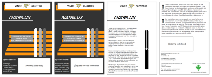 Introducing our new packaging design! Natrilux carbon rods
Same thing here, with the Natrilux line (formerly Carb-O-Nitron). There are other products planned to be developed, but their packaging won't be released for now.
Keywords: Lamps