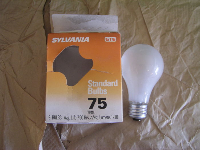 Restore find: Sylvania 75w inside frosted bulbs from the 80s
I got this pack for just 75 cents. The bulbs date to 1986, a few years after GE moved away from inside frosted standard light bulbs for the most part. The pack still has the original price tag from the now defunct Longs Drugs store chain, priced at 69 cents.
Keywords: Lamps