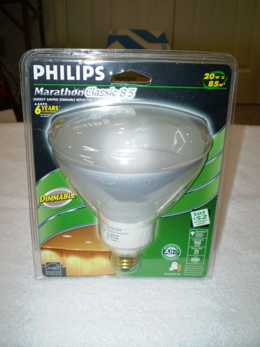 Philips Marathon Classic 85 Dimmable
Philips Marathon Classic 85 Dimmable R40 CFL Flood light.

Fabrication Location: Poland
Keywords: Lamps