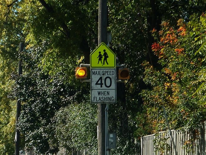 School Zone Flashers
Here's a pair of school zones flashers that are used here, these are usually mounted near elementary schools that are on a busy road to warn drivers of a school zone ahead and of the reduced speed limit that is in effect. 
Keywords: Traffic_Lights