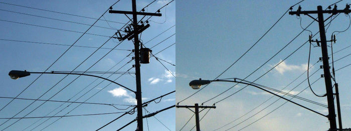 Two Long Arms (One LM)
one has a V-Brace with a Sharp Bend at the End....the other is more gently curved with no V-Brace.
Keywords: American_Streetlights