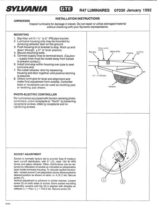 R47 Instruction Sheet
Here's a scan of the Sylvania R47's instructions after I cleaned it up, thanks to Niall for originally uploading these scans. [url=http://gailgrove-lighting.yolasite.com/files.php]Click Here[/url] for the original files I used.

[b]Here's the full size versions:[/b]
[url=http://img577.imageshack.us/img577/7881/r471.png]Front[/url]
[url=http://img171.imageshack.us/img171/6080/r472.png]Back[/url]
Keywords: Drawings_/_Wire_Diagrams_/_Spec_Designs_/_Etc.