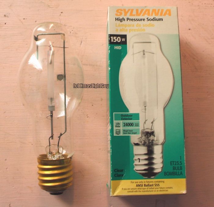 Sylvania 150w HPS
A 150w Sylvania HPS lamp.
Lowes clearance item - a whole 57 cents. 
Well worth picking up as a spare :)
Keywords: Lamps
