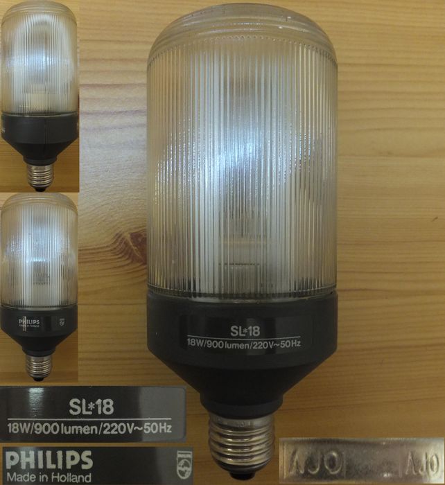 Philips SL*18 from September 1980
Philips SL*18 from September 1980. One of the oldest SL lamps.
Keywords: Lamps
