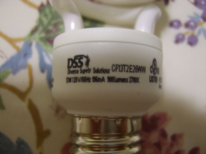 DSS (Diverse Supply Solutions) 13 Watt CFL etch
Heres the etch of this CFL bulb.
Keywords: Lamps