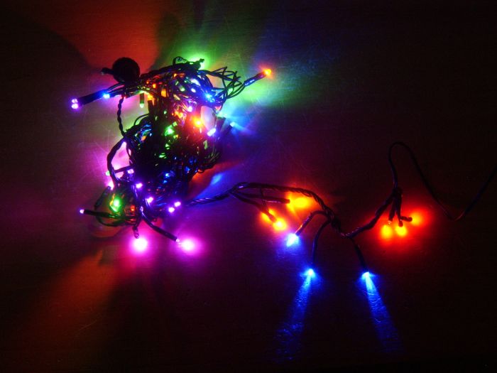 At Home 90ct micro LED multi colored garland lights
Theres the set being lit for demonstration.
Keywords: Lit_Lighting