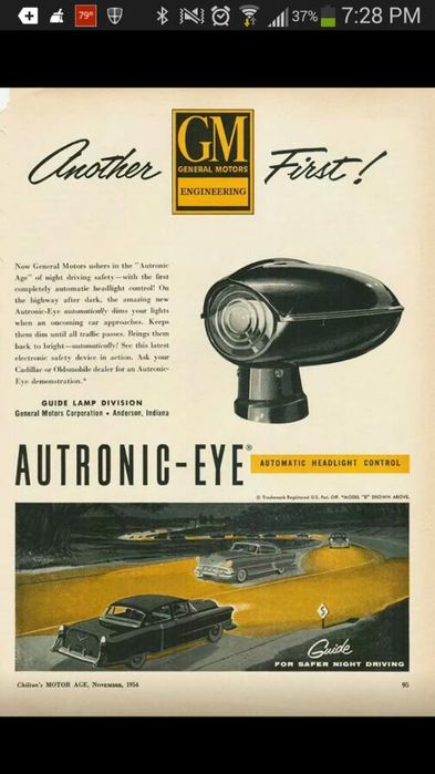 GM autronic eye
Interesting they had come up with this back in the day, I wonder if it just uses a photocell?
Keywords: Lighting_History
