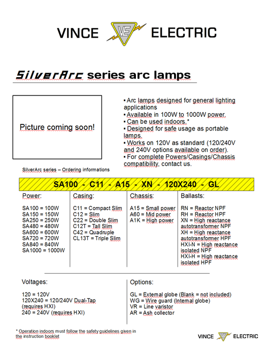 SilverArc series arc lamps - Datasheet
This is the datasheet for the first arc lamp series that I'm going to offer for sale! That datasheet thus goes further than doing a datasheet! I only added the options that'll be worth offering (in terms of cost and time).

There's still a whole lot of engineering and conception to do though XD.
Keywords: Indoor_Fixtures
