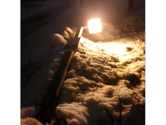 Seriously.. Watch where your backing up
This shoebox which was actually a pretty funny sight was knocked down because of snow removal crews backing up and forward. The pole was intact except the bottom. I might end up reporting this but I hope they just reuse the shoebox
Keywords: Lit_Lighting