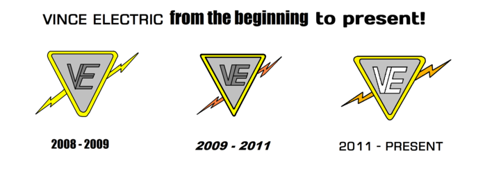 Vince Electric - From the beginning to present!
I wondered if I had the (still missing before now) first version of the VE logo on my backup computer. After raging for an hour to start it (shitty graphics card!), I almost immediately found it in a folder named "Vince Electric"! That proves I made the backup in a more organized way than I thought XD

With the first logo found, I could make this! That's how the logo changed through three different versions, from the first appearance in late 2008 to the newest, fresh one planned to be used in 2012 (or very late 2011). I also retrieved all my old labels from before 2009! I could post them if someone's interested XP.
Keywords: Drawings_/_Wire_Diagrams_/_Spec_Designs_/_Etc.