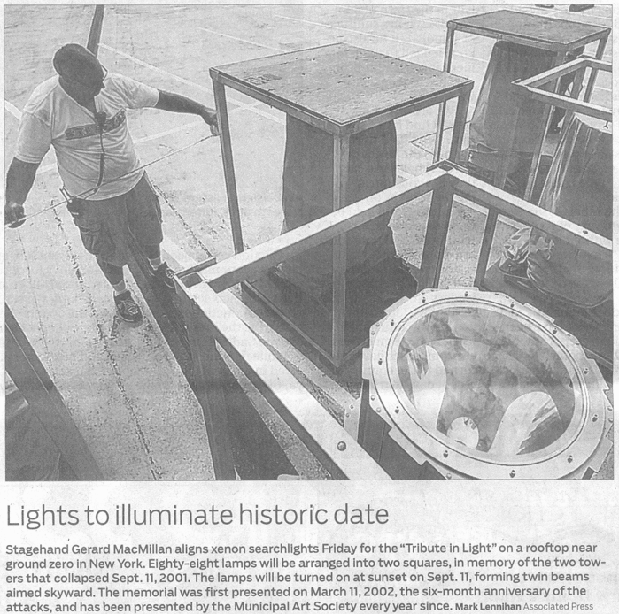 AJC - Lights to illuminate historic date
Published at Atlanta Journal-Constitution, Saturday, September 3rd, 2011, page A4.
Keywords: Misc_Fixtures