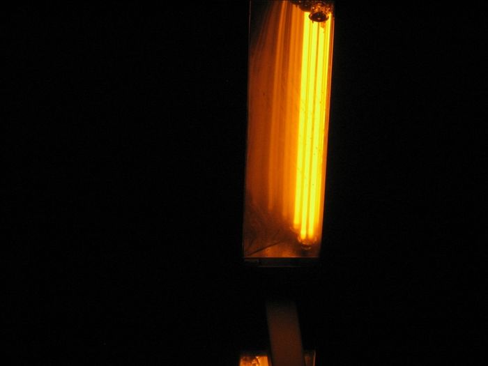 Diamond Ranch High School LPS lamp closeup
Extreme closeup of the previous LPS fixture showing the lamp. 
Keywords: Lit_Lighting
