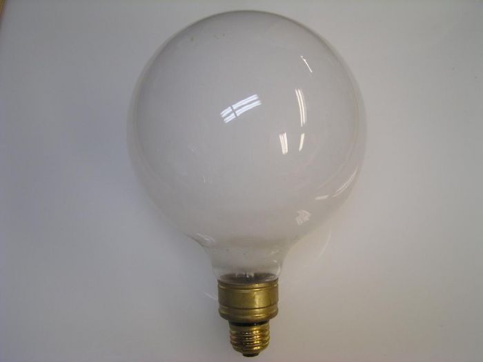 Duro-Test 100w Giant Globelite Tru-White
The biggest decorative bulb out there. It's a G-48, which is 6 inches in diameter. Duro-Test also made one in 200w. This one was made in '75.
Keywords: Lamps