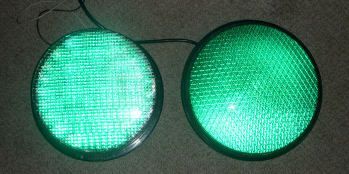 GELCORE Vs. Dialight
Dialight on the right, GELCORE on the left.

Dialight has more of an incandescent feel. the GELCORE has more of an LED feel.
Keywords: Traffic_Lights