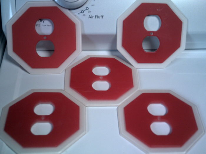 *FOR SALE* Stop Sign Wall Oulets Plates
Comes with the screw and wallplate. I'm selling each one for $1.50+ shipping and handling ($5 total if you buy all of them). I have five, as pictured here.
Keywords: Miscellaneous