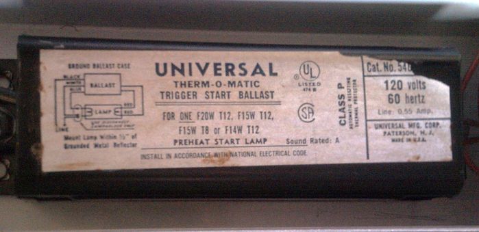 Universal Trigger Start Therm-O-Matic Ballast
From the Peerless light
Keywords: Gear