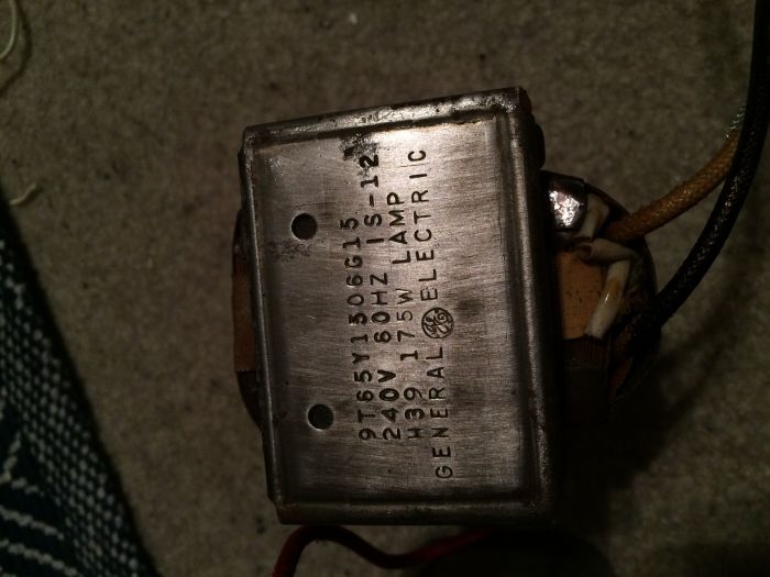 Vintage GE ballast
Here it is with the date stamp on the label. Any ideas on age?
Keywords: Gear
