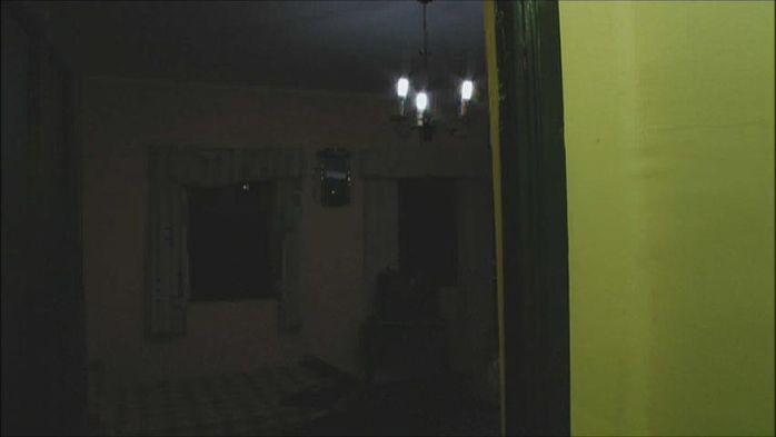 Threesome CFL Chandelier Turning Off
Hugh turns off the room light reveals that they are using the CFL bulbs.

Location: Sorata, Bolivia

Time index: 02:09
Keywords: Lights_Camera_Action