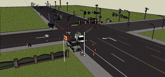 Google Sketchup Intersection 
Here's an updated picture of my intersection.
Keywords: American_Streetlights