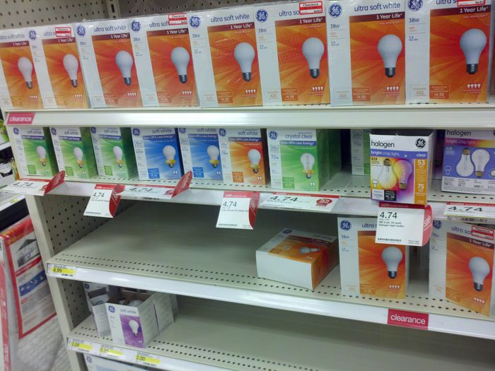 incandescent light bulbs done for in california
they are already on clearance at target and most of the 38w bulbs have since been sold out.
Keywords: Lamps