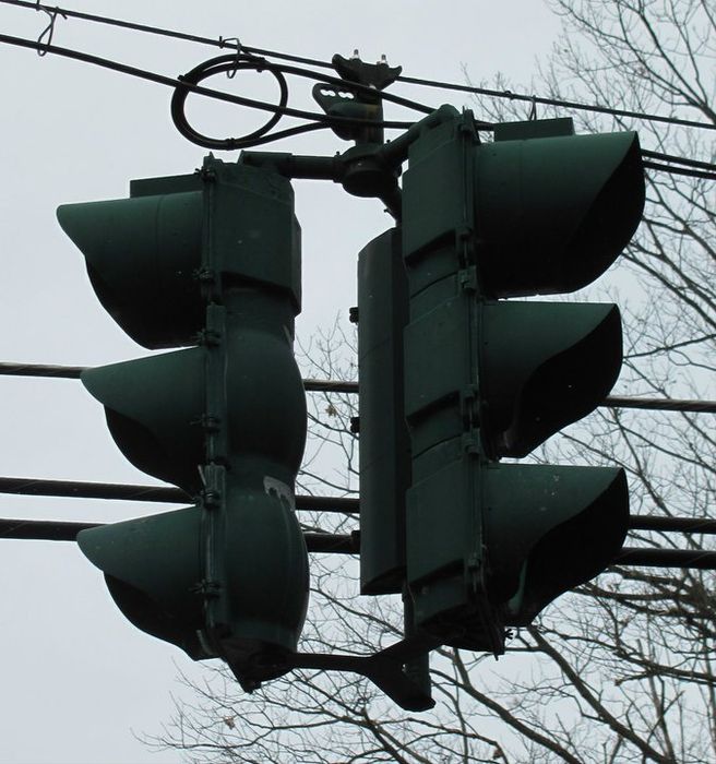 Mixed Signals
On the left, bottom two sections are Eagle, Top section is TCT, the 8 inch in the back is TCT, and the 12 inch on the right is TCT. The red sections on both 12 inchers include the strobing module and powersupply.
Keywords: Traffic_Lights